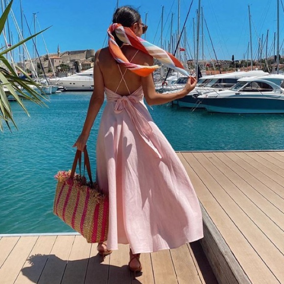 Zara Pink Midi Dress size small - Picture 2 of 16